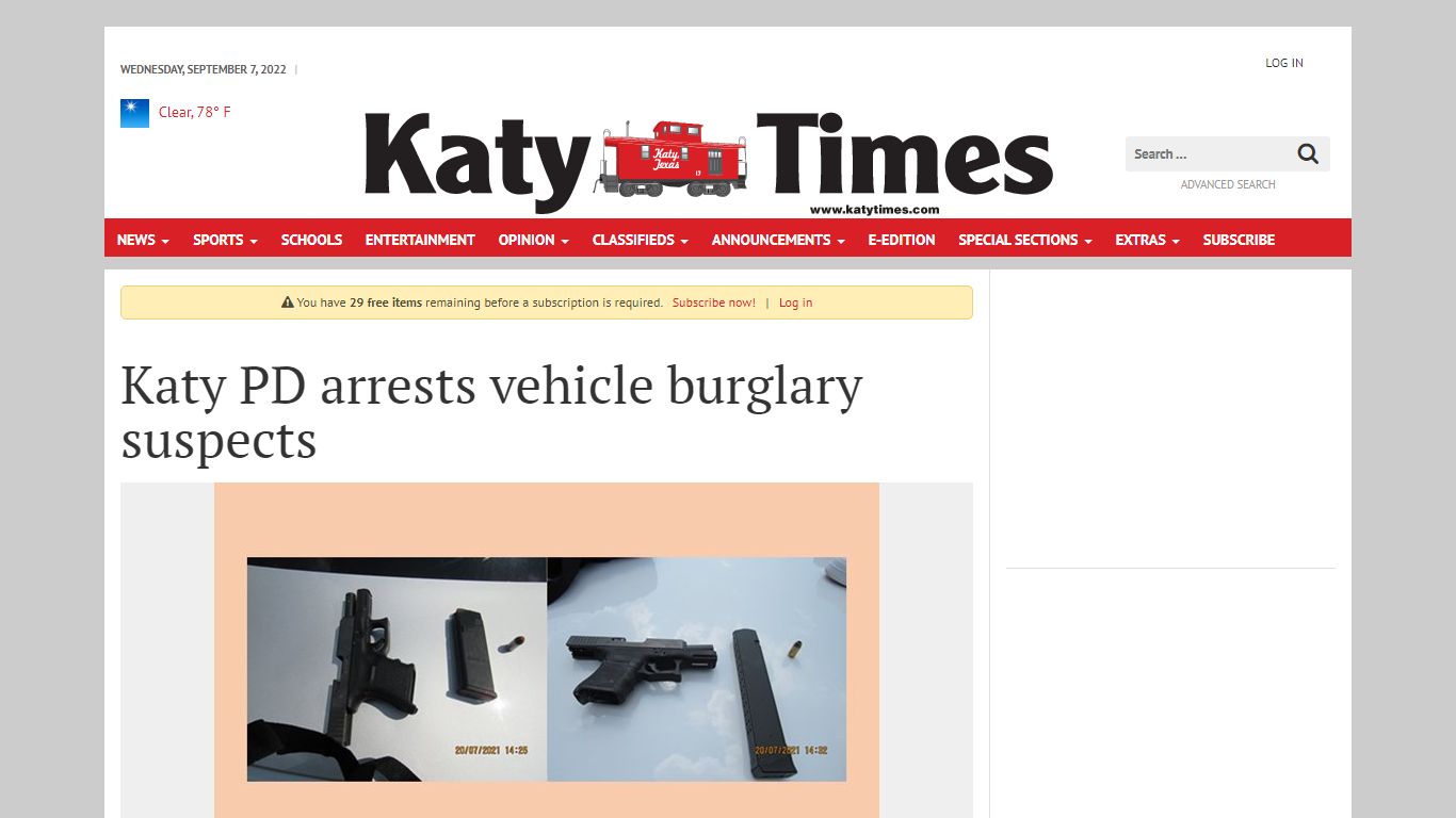 Katy PD arrests vehicle burglary suspects | Katy Times