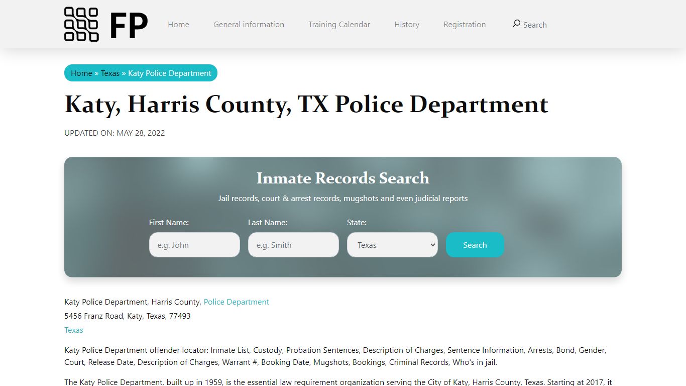 Katy, TX Police - City Jail Inmates, Arrests